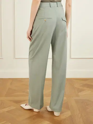 Kallmeyer Aiden Pleated Grain De Poudre Straight-leg Pants | Thumbnail 3 Kallmeyer Aiden Pleated Grain De Poudre Straight-leg Pants | Thumbnail 3