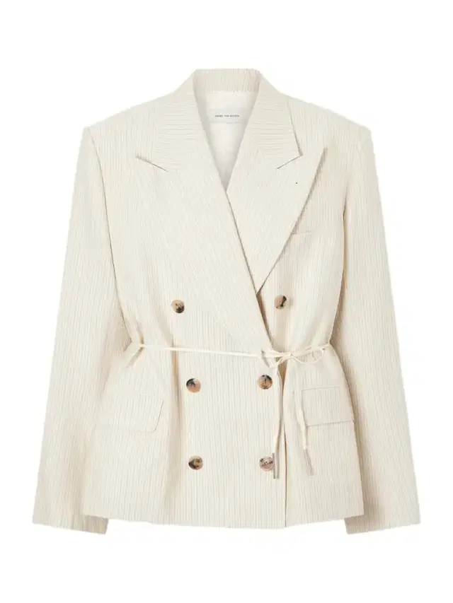 Bosea Oversized Double-breasted Striped Cotton Blazer