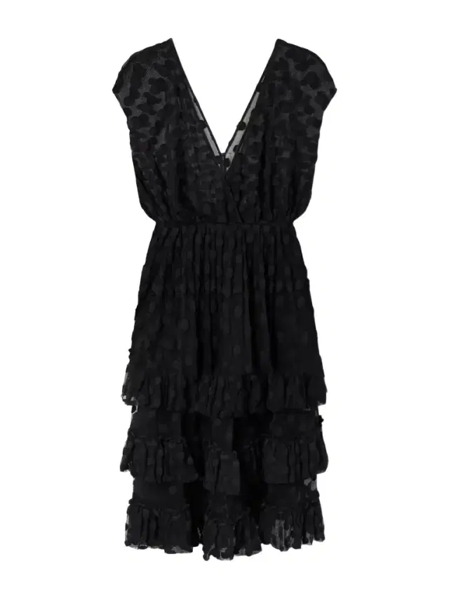 Ruffled Polka-dot Cotton-blend Mesh Midi Dress