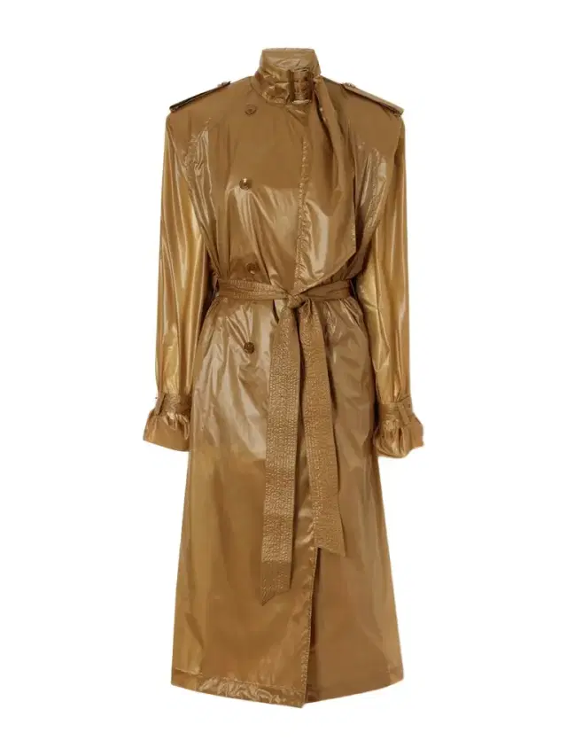 Double-breasted Belted Shell Trench Coat
