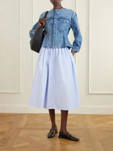 Proenza Schouler White Label Austin Pleated Cotton-blend Poplin Skirt | Thumbnail 2 Proenza Schouler White Label Austin Pleated Cotton-blend Poplin Skirt | Thumbnail 2