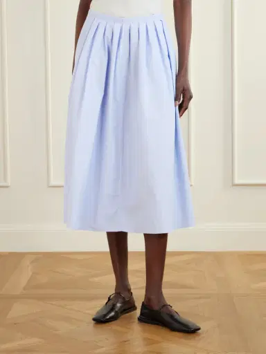 Proenza Schouler White Label Austin Pleated Cotton-blend Poplin Skirt | Thumbnail 3 Proenza Schouler White Label Austin Pleated Cotton-blend Poplin Skirt | Thumbnail 3
