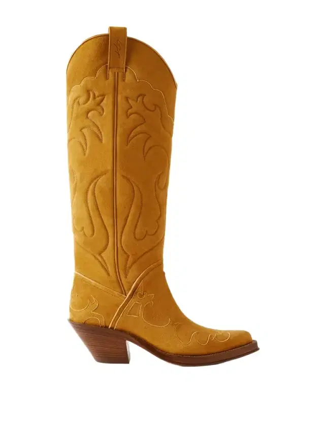 Capitana 50 Embroidered Suede Knee Boots