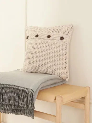 Brunello Cucinelli Open-knit Cotton-blend Cushion | Thumbnail 2 Brunello Cucinelli Open-knit Cotton-blend Cushion | Thumbnail 2