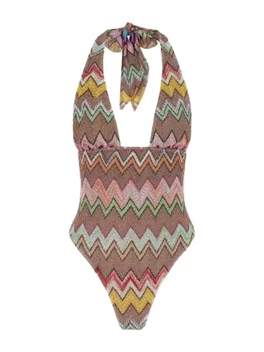 Missoni Striped Metallic One-piece Swimsuit | Thumbnail 1 Missoni Striped Metallic One-piece Swimsuit | Thumbnail 1