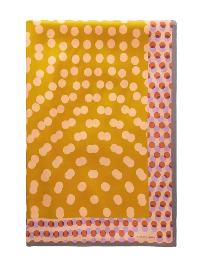 Polka-dot Printed Twill Scarf