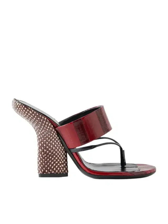Eel-effect Leather Sandals