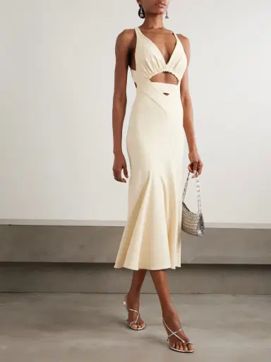 Rabanne Cutout Crepe Midi Dress | Thumbnail 2 Rabanne Cutout Crepe Midi Dress | Thumbnail 2