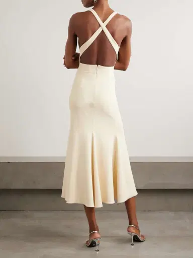 Rabanne Cutout Crepe Midi Dress | Thumbnail 3 Rabanne Cutout Crepe Midi Dress | Thumbnail 3