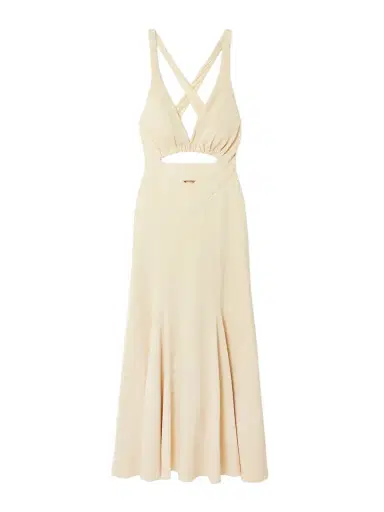 Rabanne Cutout Crepe Midi Dress | Thumbnail 1 Rabanne Cutout Crepe Midi Dress | Thumbnail 1