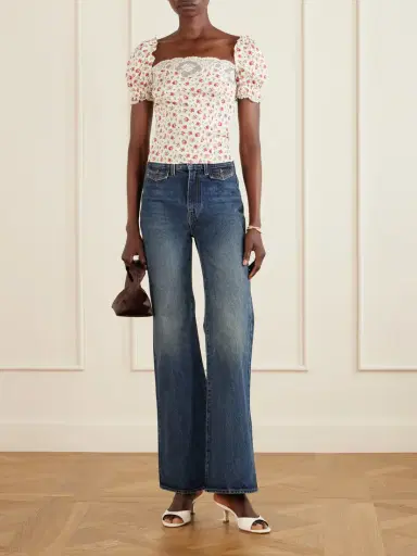 Dolce & Gabbana Floral-print Lace-trimmed Silk-blend Blouse | Thumbnail 2