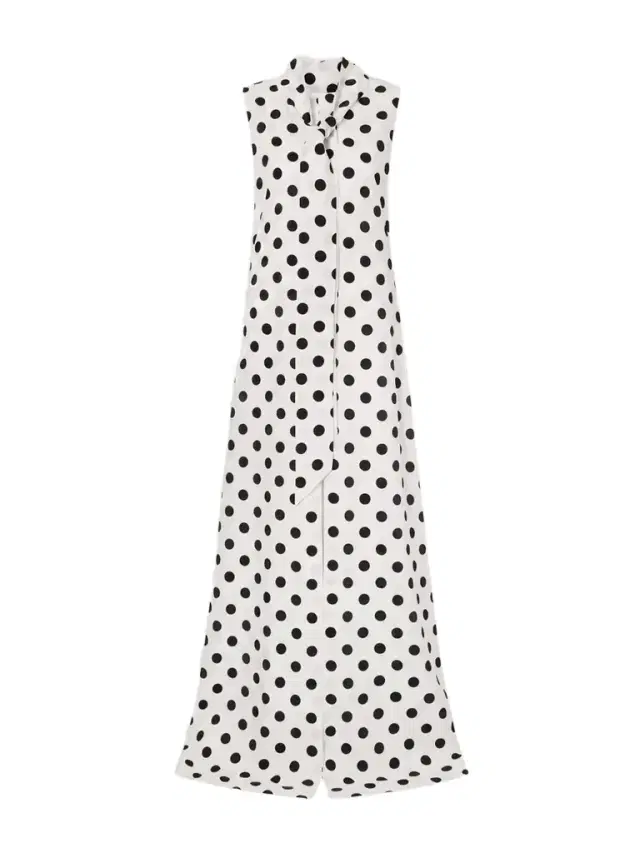 Polka-dot Silk-crepe Maxi Dress