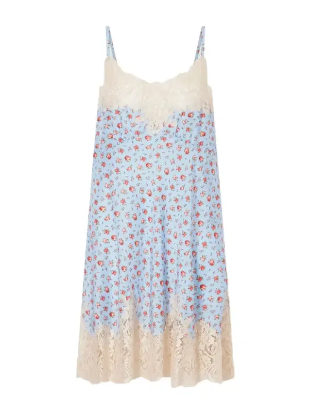 Floral-print Lace-trimmed Silk-blend Mini Dress