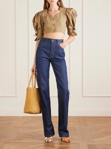 Chloé Cropped Cotton-poplin Top | Thumbnail 2 Chloé Cropped Cotton-poplin Top | Thumbnail 2