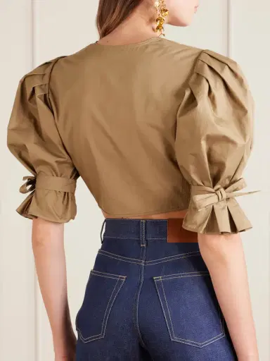 Chloé Cropped Cotton-poplin Top | Thumbnail 3 Chloé Cropped Cotton-poplin Top | Thumbnail 3