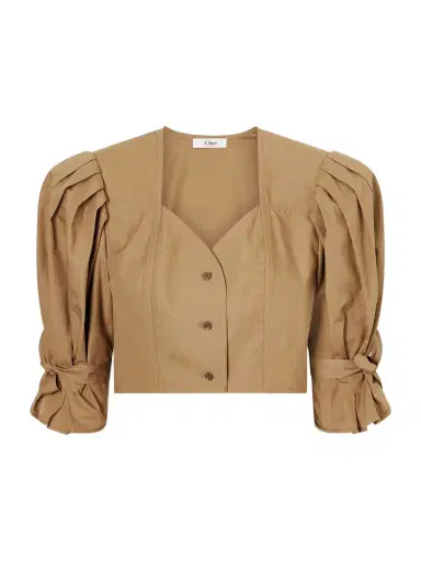 Chloé Cropped Cotton-poplin Top | Thumbnail 1 Chloé Cropped Cotton-poplin Top | Thumbnail 1