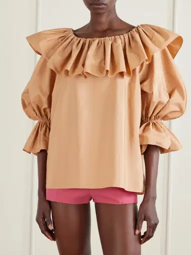 Chloé Ruffled Cotton-poplin Top | Thumbnail 3 Chloé Ruffled Cotton-poplin Top | Thumbnail 3