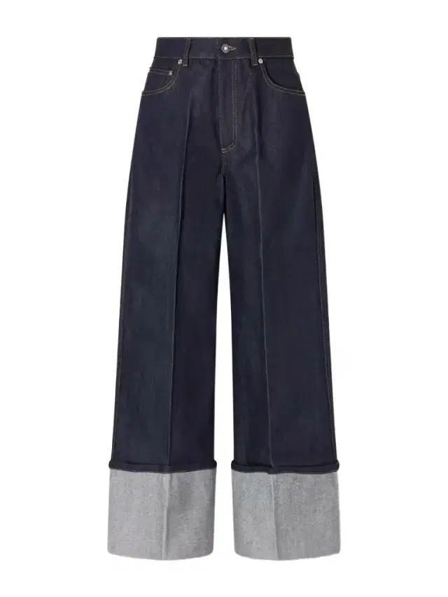 Creased Wide-leg Denim Jeans