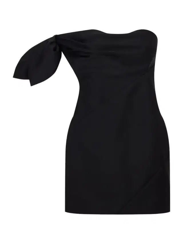 Bow-detailed Wool And Mohair-blend Mini Dress