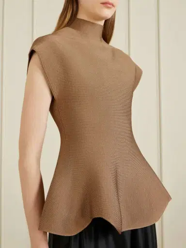 Khaite Andra Stretch-knit Turtleneck Peplum Top | Thumbnail 4 Khaite Andra Stretch-knit Turtleneck Peplum Top | Thumbnail 4