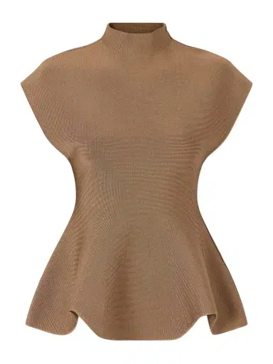 Khaite Andra Stretch-knit Turtleneck Peplum Top | Thumbnail 1 Khaite Andra Stretch-knit Turtleneck Peplum Top | Thumbnail 1