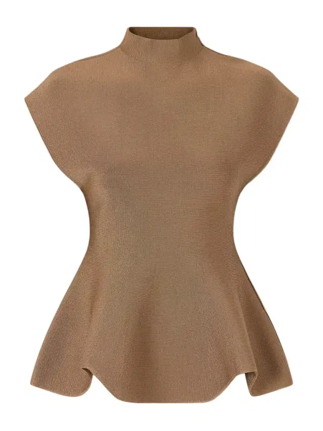 Andra Stretch-knit Turtleneck Peplum Top