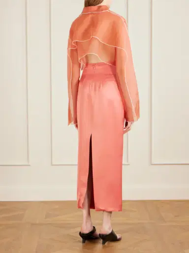 Khaite Fritz Cropped Layered Silk-organza Shirt | Thumbnail 3 Khaite Fritz Cropped Layered Silk-organza Shirt | Thumbnail 3