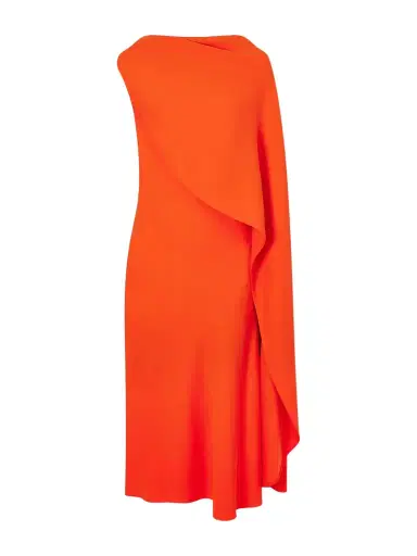 Balenciaga Cape-effect Draped Wool And Silk-blend Crepe Midi Dress | Thumbnail 1 Balenciaga Cape-effect Draped Wool And Silk-blend Crepe Midi Dress | Thumbnail 1