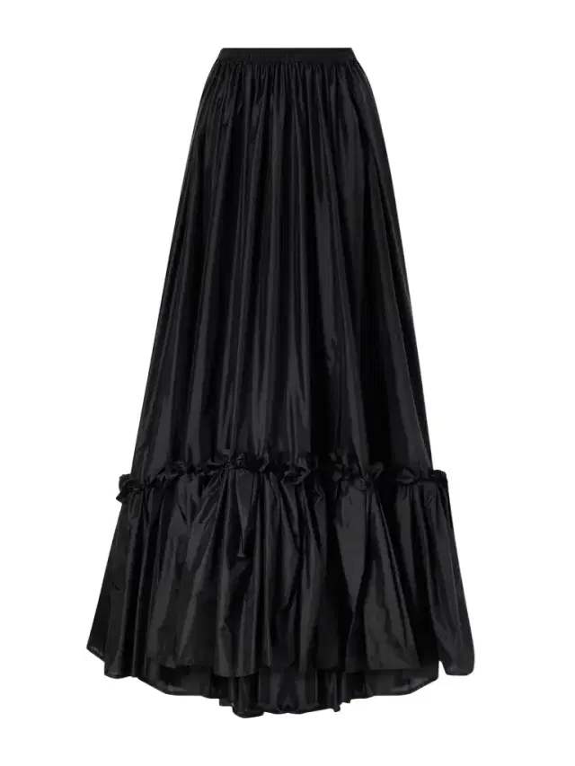 Tiered Ruffled Satin Maxi Skirt