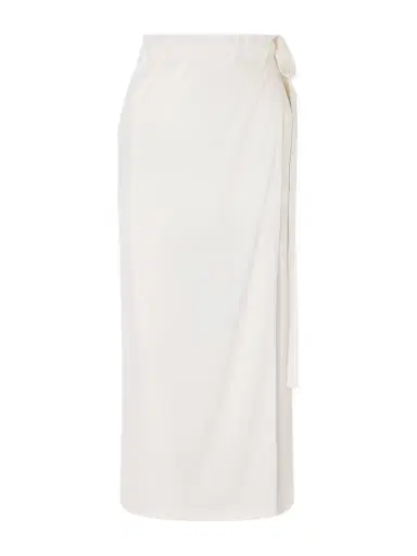 TOTEME Silk And Cotton-blend Wrap Midi Skirt | Thumbnail 1 TOTEME Silk And Cotton-blend Wrap Midi Skirt | Thumbnail 1