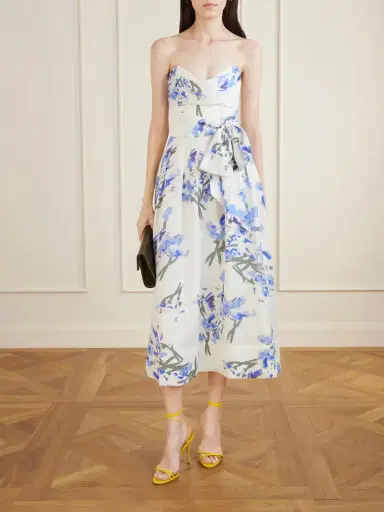 Rebecca Vallance Bluebell Belted Draped Floral-print Organza Midi Dress | Thumbnail 2