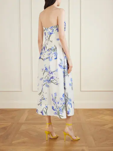 Rebecca Vallance Bluebell Belted Draped Floral-print Organza Midi Dress | Thumbnail 3