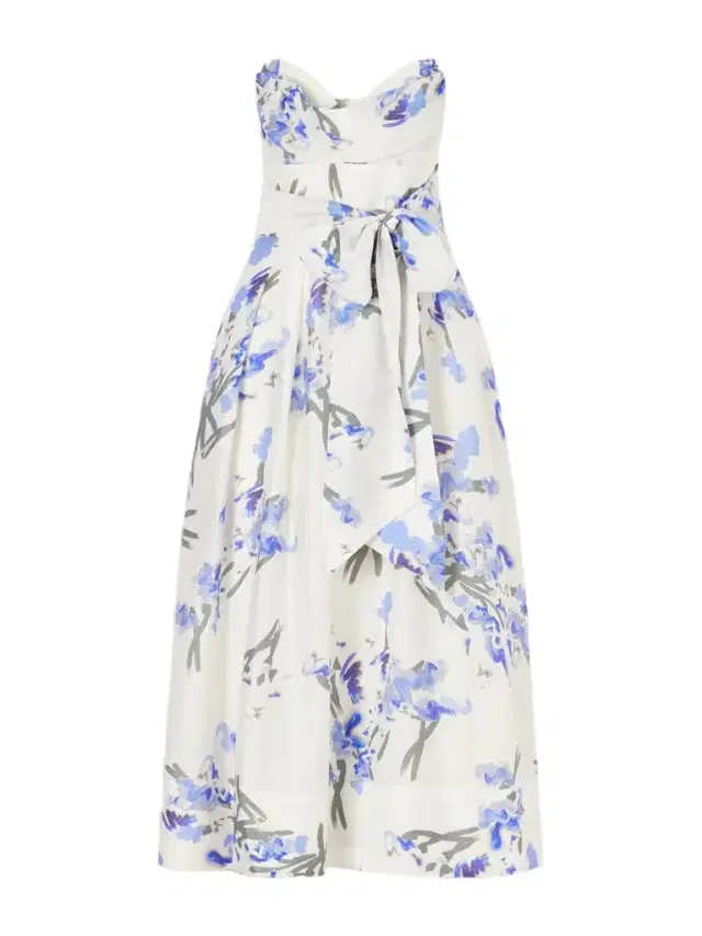 Rebecca Vallance Bluebell Belted Draped Floral-print Organza Midi Dress