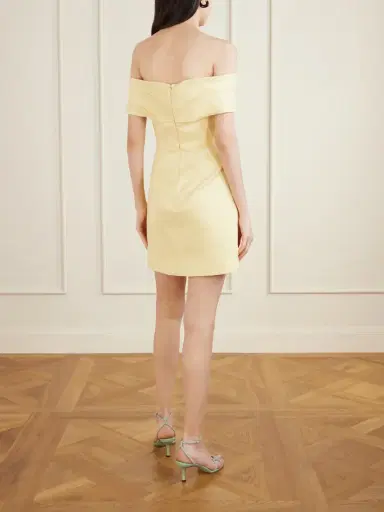 Rebecca Vallance Mandy Off-the-shoulder Pleated Mini Dress | Thumbnail 3