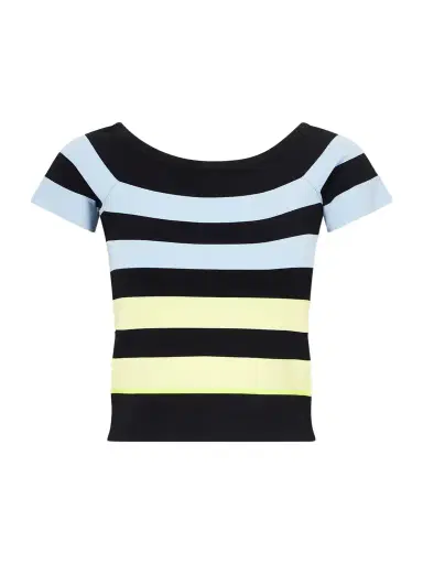 Christopher John Rogers Off-the-shoulder Striped Jersey Top | Thumbnail 1 Christopher John Rogers Off-the-shoulder Striped Jersey Top | Thumbnail 1