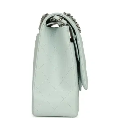 Chanel Chanel Maxi Classic Double Flap Bag Light Blue Shiny Caviar Silver Hardware | Thumbnail 3 Chanel Chanel Maxi Classic Double Flap Bag Light Blue Shiny Caviar Silver Hardware | Thumbnail 3