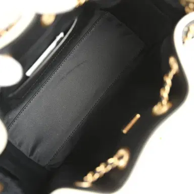 Chanel Chanel Mini 25 Hobo Bag Black Raffia and White Calfskin Antique Gold Hardware | Thumbnail 8