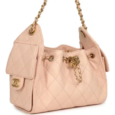 Chanel Chanel Mini 25 Hobo Bag Light Pink Caviar Antique Gold Hardware | Thumbnail 2 Chanel Chanel Mini 25 Hobo Bag Light Pink Caviar Antique Gold Hardware | Thumbnail 2
