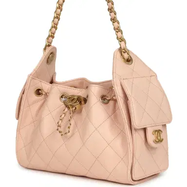 Chanel Chanel Mini 25 Hobo Bag Light Pink Caviar Antique Gold Hardware | Thumbnail 3 Chanel Chanel Mini 25 Hobo Bag Light Pink Caviar Antique Gold Hardware | Thumbnail 3