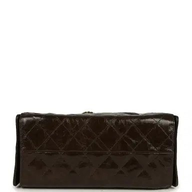 Chanel Chanel Small 25 Hobo Bag Khaki Shiny Aged Crumpled Calfskin Antique Gold Hardware | Thumbnail 7