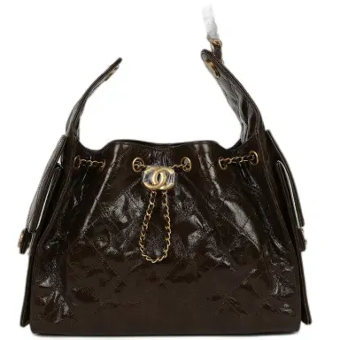Chanel Chanel Small 25 Hobo Bag Khaki Shiny Aged Crumpled Calfskin Antique Gold Hardware | Thumbnail 1