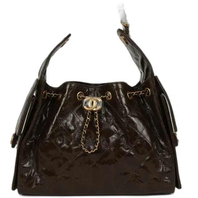 Chanel Chanel Small 25 Hobo Bag Khaki Shiny Aged Crumpled Calfskin Antique Gold Hardware