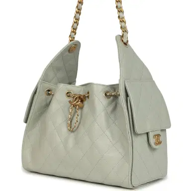 Chanel Chanel Small 25 Hobo Bag Light Green Caviar Antique Gold Hardware | Thumbnail 5 Chanel Chanel Small 25 Hobo Bag Light Green Caviar Antique Gold Hardware | Thumbnail 5