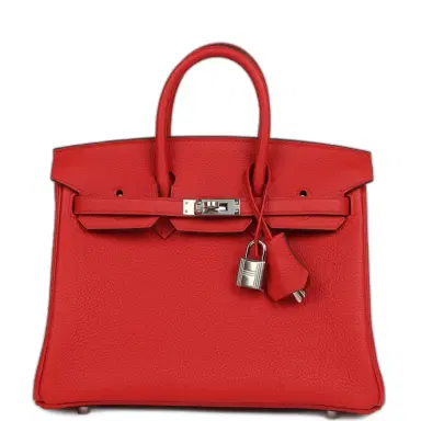 HERMÈS Hermes Birkin 25 Rouge Radieux Togo Palladium Hardware | Thumbnail 1 HERMÈS Hermes Birkin 25 Rouge Radieux Togo Palladium Hardware | Thumbnail 1