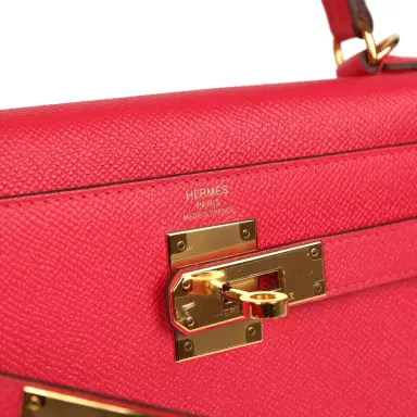 HERMÈS Pre-owned Hermes Kelly Sellier 28 Rose Extreme Epsom Gold Hardware | Thumbnail 7 HERMÈS Pre-owned Hermes Kelly Sellier 28 Rose Extreme Epsom Gold Hardware | Thumbnail 7
