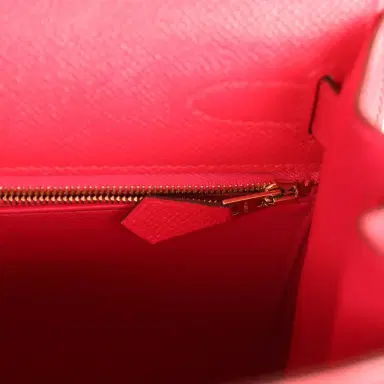 HERMÈS Pre-owned Hermes Kelly Sellier 28 Rose Extreme Epsom Gold Hardware | Thumbnail 9 HERMÈS Pre-owned Hermes Kelly Sellier 28 Rose Extreme Epsom Gold Hardware | Thumbnail 9