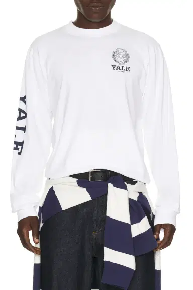 Sporty & Rich Yale Crest Long Sleeve T-Shirt | Thumbnail 1 Sporty & Rich Yale Crest Long Sleeve T-Shirt | Thumbnail 1