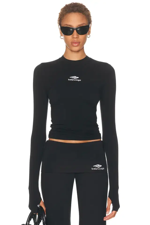 Balenciaga Ski Fitted Crewneck Top