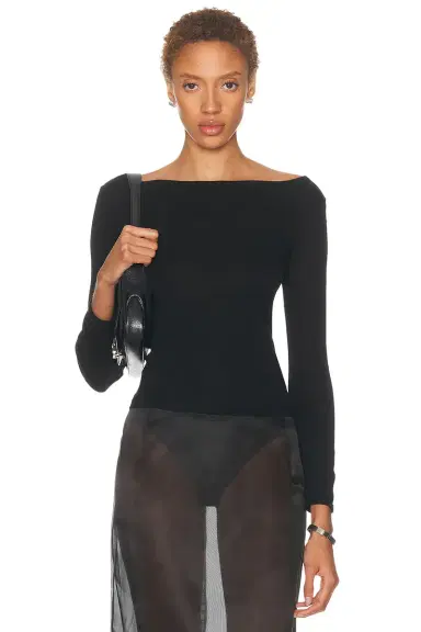 ENZA COSTA Fine Supima Cotton Long Sleeve Boatneck Top | Thumbnail 1 ENZA COSTA Fine Supima Cotton Long Sleeve Boatneck Top | Thumbnail 1