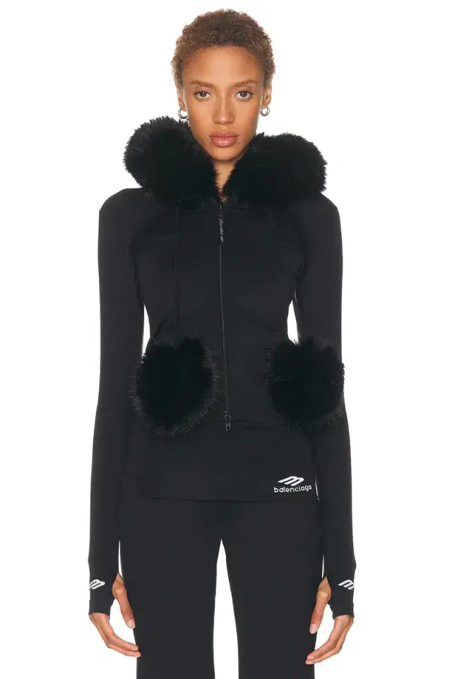 Balenciaga Furry Zip Up Jacket